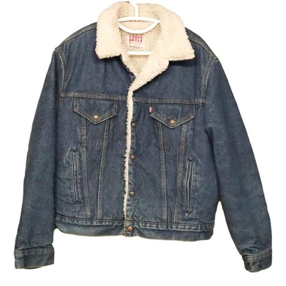 Levi's Other - Vintage Levi's Sherpa Lined Denim Jean Trucker Jacket Coat Size 44R Made in USA